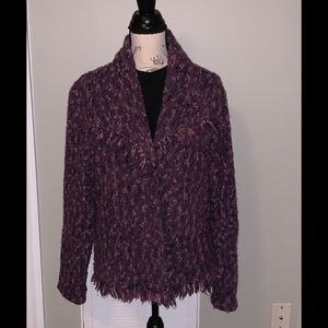 Carol Little Fringe V Neck Sweater/Jacket